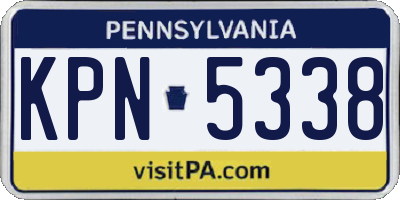 PA license plate KPN5338