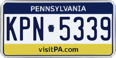 PA license plate KPN5339