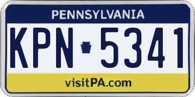 PA license plate KPN5341