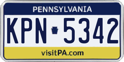 PA license plate KPN5342