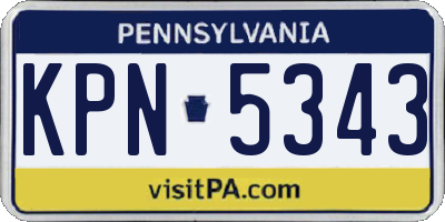 PA license plate KPN5343