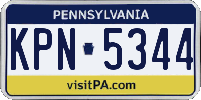 PA license plate KPN5344