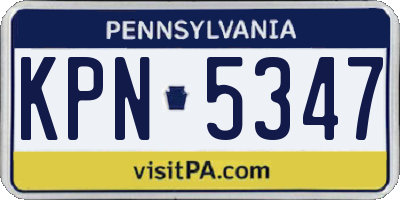 PA license plate KPN5347
