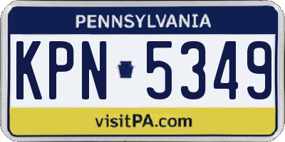 PA license plate KPN5349