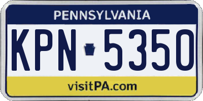 PA license plate KPN5350