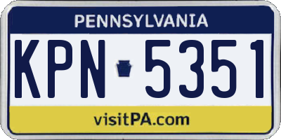 PA license plate KPN5351