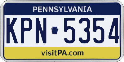 PA license plate KPN5354
