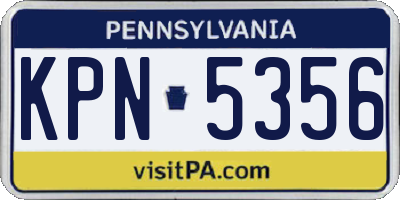 PA license plate KPN5356