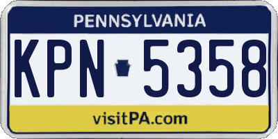 PA license plate KPN5358