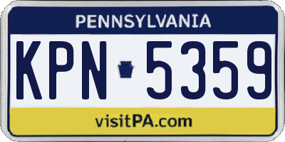 PA license plate KPN5359