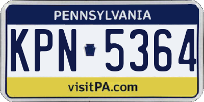 PA license plate KPN5364