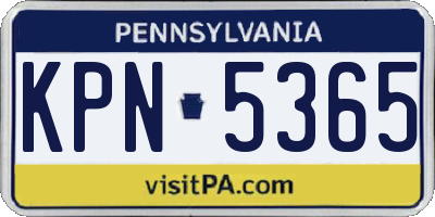 PA license plate KPN5365