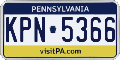 PA license plate KPN5366