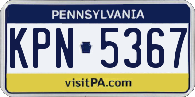 PA license plate KPN5367