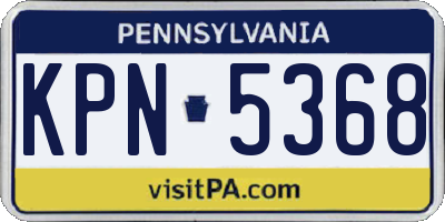 PA license plate KPN5368