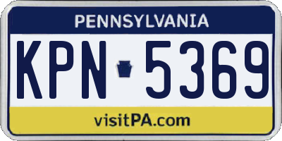 PA license plate KPN5369