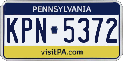 PA license plate KPN5372