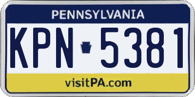 PA license plate KPN5381