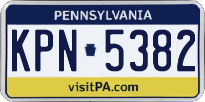 PA license plate KPN5382