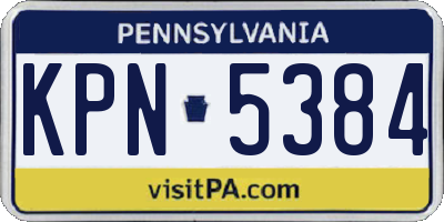 PA license plate KPN5384