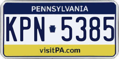 PA license plate KPN5385