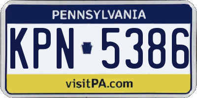 PA license plate KPN5386