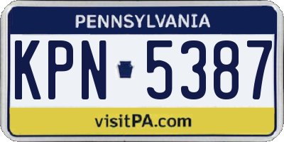 PA license plate KPN5387