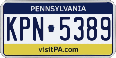 PA license plate KPN5389