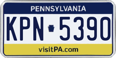 PA license plate KPN5390