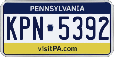 PA license plate KPN5392