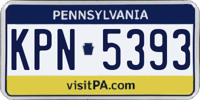 PA license plate KPN5393