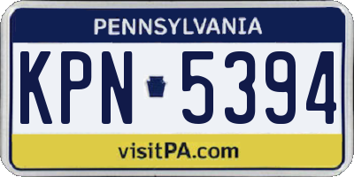 PA license plate KPN5394