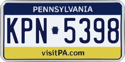 PA license plate KPN5398
