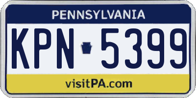 PA license plate KPN5399