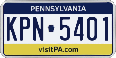 PA license plate KPN5401
