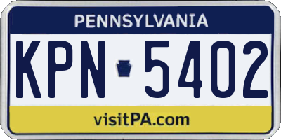 PA license plate KPN5402