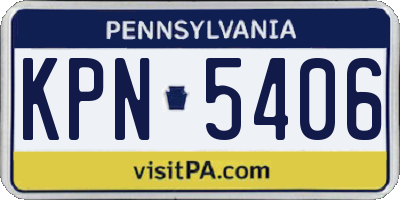 PA license plate KPN5406