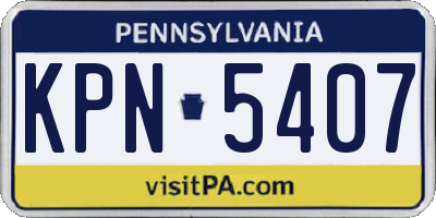 PA license plate KPN5407