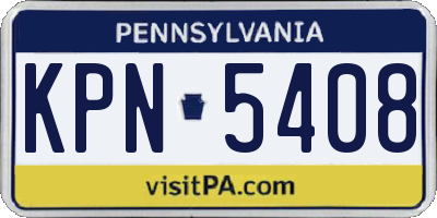 PA license plate KPN5408