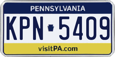 PA license plate KPN5409