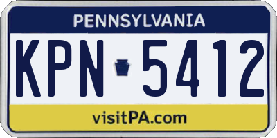 PA license plate KPN5412