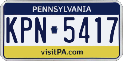 PA license plate KPN5417