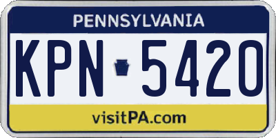 PA license plate KPN5420