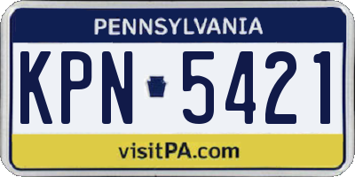 PA license plate KPN5421