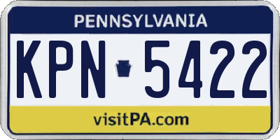 PA license plate KPN5422