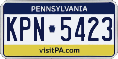 PA license plate KPN5423