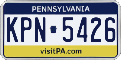 PA license plate KPN5426