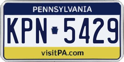 PA license plate KPN5429