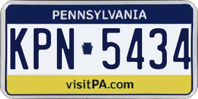 PA license plate KPN5434