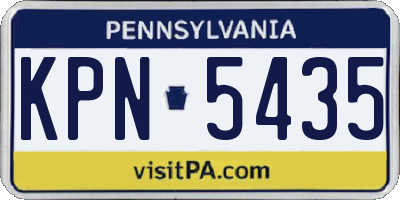 PA license plate KPN5435